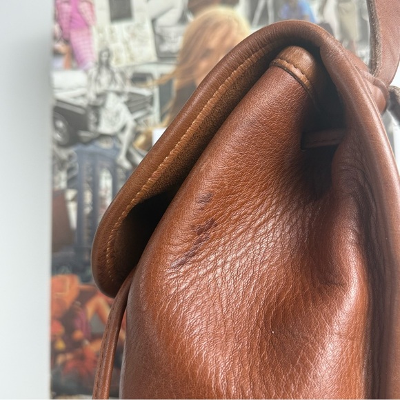 Vintage Coach British Tan Leather Backpack 9960 Purse Bag Daypack - Picture 8 of 13